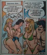 breasts comic color butt shrunken_men western_comic foreign bellas between_breasts
