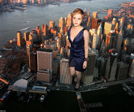 giantess collage city mega celebrity dress skyscraper emma_watson docop hermione downward_angle