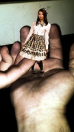 collage black_hair handheld dress hand shrunken_woman