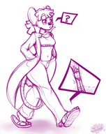 drawing giantess feet furry monochrome anime mouse kangaroo unaware shrunken_woman sheela ginger_(dod)