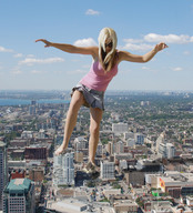giantess collage city blonde destruction barefoot shadow shorts sunglasses clouds sky sunny top collapse