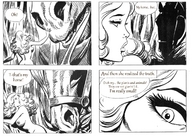 breasts drawing nude blonde comic monochrome anime story horse shrunken_woman zora