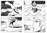 drawing blonde comic monochrome anime story shrunken_woman zora