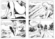 drawing blonde comic monochrome anime story shrunken_woman zora