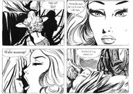drawing blonde comic monochrome giant story shrunken_woman zora