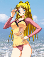 drawing giantess vore city blonde color long_hair anime train vehicle_vore