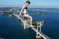 giantess collage swimsuit bridge barefoot foot_crush legs emma_watson docop