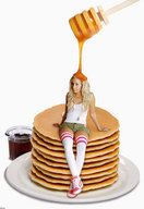 collage honey shrunken_woman ashley_tisdale docop pancakes no_background on_food