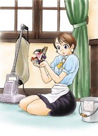 drawing anime shrunken_woman maid_uniform