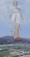 giantess mega blonde barefoot outdoors point_of_view fingernails