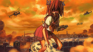drawing giantess city color bridge destruction handheld rampage helicopter anime uniform freeway highway vehicles lucky_star straddling attack_of_the_50_foot_woman