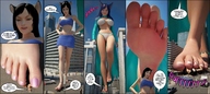 giantess feet city mega soles multiple_sizes giantesses cat_girl digital_render