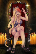 drawing vore high_heels anime nekochank shrunken_men sitting captured between_fingers throne