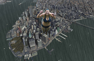 collage city mega swimsuit skyscraper raining