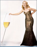 blonde dress glass shrunken_woman wine evening_wear