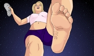 drawing feet blonde color barefoot soles low_angle looking_down night foot_pov point_of_view looking_at_viewer stars imminent_crush