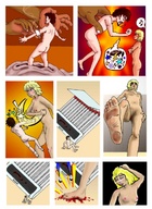 drawing crush nude blonde comic color cum penis blood multiple_sizes shower shrunken_woman shrunken_man dark_skin