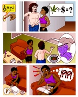 nude comic color shrunken shrunken_men men shrunken_woman dark_skin