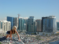 giantess collage city blonde cars amy wonderslug crawling shorts sky sunny