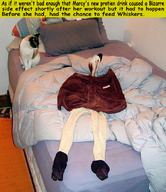 collage nude cat clothed shrunken shrunken_woman captions peril