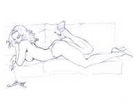 drawing penis finger high_heels anime domination lying_down shrunken_men pencil_drawing