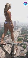 collage city blonde swimsuit cars walking sunglasses highway shadester