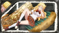 blonde skirt anime shoes shrunken_woman frozen_dinner
