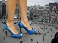 giantess collage feet high_heels bystanders public_square