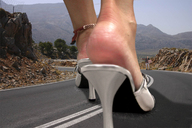 giantess collage high_heels mountains highway ankles hitchhiker