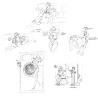 breasts drawing gentle vore comic monochrome anime shrunken_men frakass amazon elves