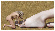 giantess nude feet blonde shrunken_woman seth digital_render