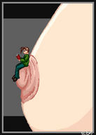 breasts drawing gentle color anime shrunken_men reading pixel_art slo