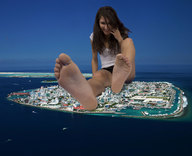collage city mega barefoot soles brunette island jalena giantess_jalena