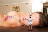 breasts blonde lying_down shrunken_men shrunken_man eyes