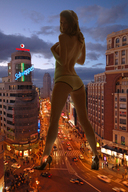 giantess collage city blonde butt high_heels legs night