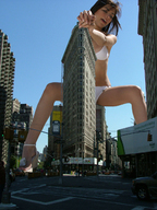 giantess collage panties feet city mega bra brunette vehicles straddling new_york_city sitting_on_building flatirons_building