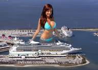 giantess swimsuit water red_hair tan