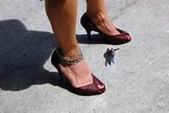 collage feet high_heels high_angle shrunken_men legs shrunken_man sunny between_feet ankle_bracelet
