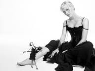 gentle collage blonde monochrome barefoot high_heels dress shrunken_woman corset reese_witherspoon