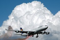 giantess mega handheld airplane clouds crlvr