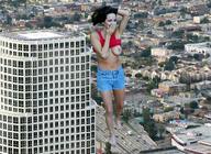 breasts giantess collage city barefoot streets vehicles