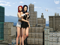 city multiple_giantesses giga_sakura liuti happy_birthday_sakura