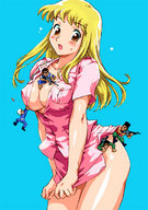 drawing blushing blonde color clothed shrunken_men orange_eyes dokapon_kingdom