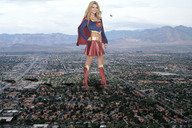 giantess collage city mega blonde destruction skirt helicopter smiling wonderslug supergirl houses red_boots costume cape mischa_barton dc_comics bare_midriff foot_prints