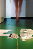 collage nude black_hair milk lying_down glass shrunken_woman