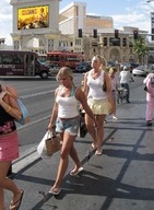 crush blonde shrunken_men walking under_foot flip_flops running_away amazons