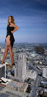 giantess collage city destruction high_heels nylons black_dress