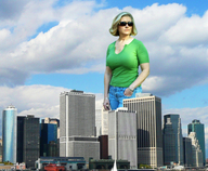 collage city mega blonde jeans sunglasses clouds green_top