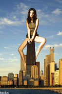 giantess collage city water tecks clouds sky kelly_brook