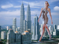 collage city blonde high_heels strutting tolik chain_dress
